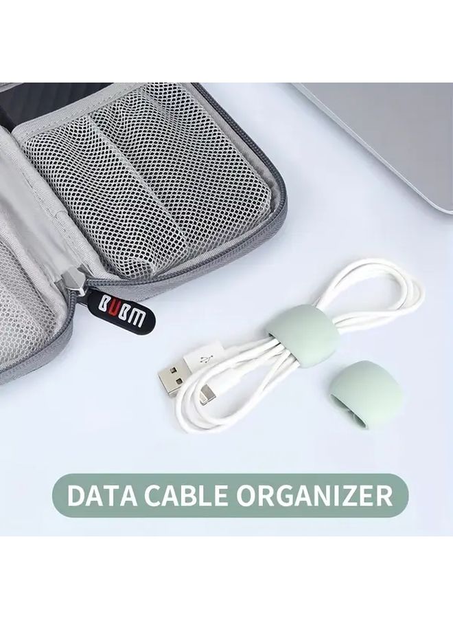 5 Pcs White Multifunctional Cable Clips for Charging Earphones Desk - Image 4