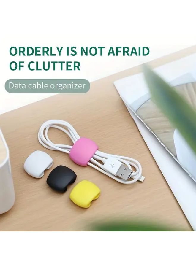 5 Pcs White Multifunctional Cable Clips for Charging Earphones Desk - Image 5