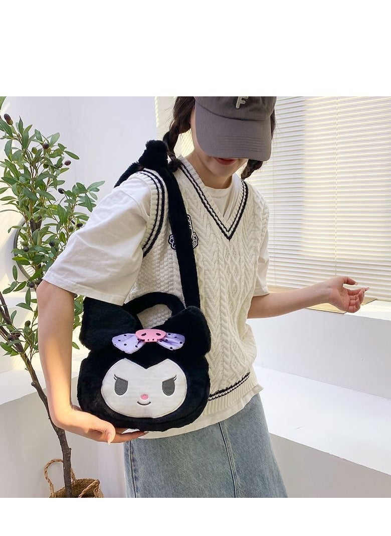Sanrio Sanrio Kuromi Shoulder Bag Plush Bag Crossbody Bag Bucket Storage Bag  - Image 1