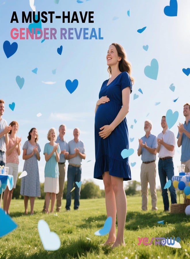 YESHOW Gender Reveal Confetti Cannon, YESHOW Blue "It's a Boy" Party Confetti Poppers 2 Pack with Heart Shaped Confetti for Baby Shower, Birthday, Gender Reveal Party Supplies - 12in - Image 5