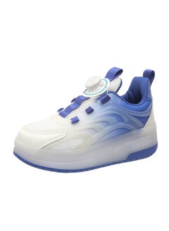 Luminous Shrinkable Double-Wheel Rollerskates Unisex Kids And Adults Walking Shoes PU Wheel Single Row for Africa Europe South America 9090 blue [two wheels]]
