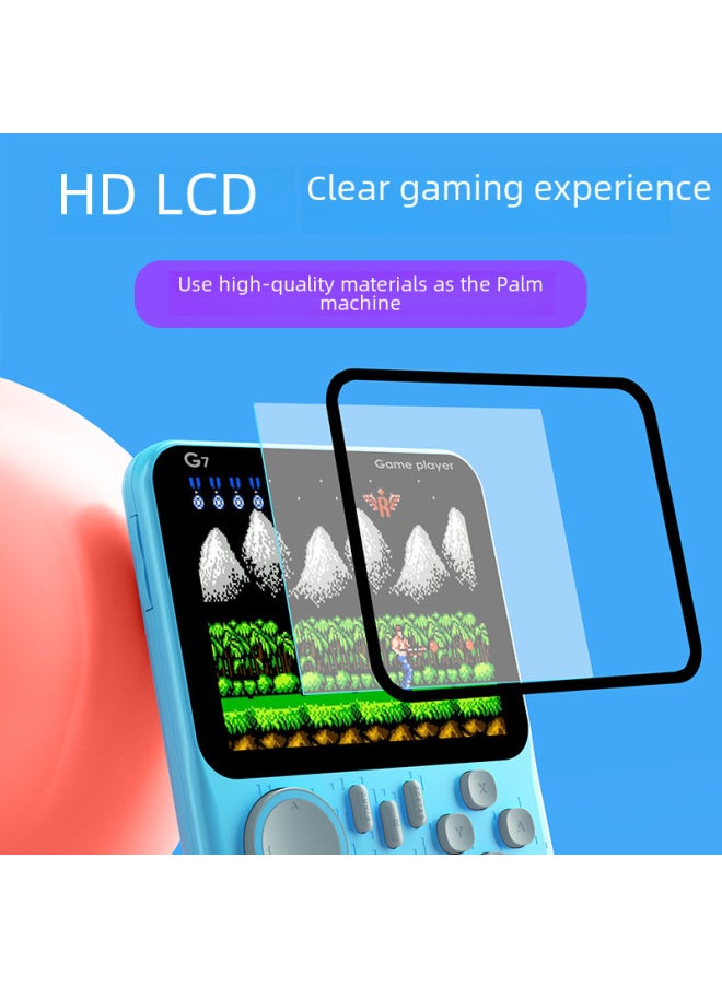 Generic - Handheld Game Machine Ultra-thin G7 Macaron Game Machine Nostalgic 666 Game HD Color FC Game Machine-Model:Quality-Doubles/Grey (Built-in 666 Games) - Image 1