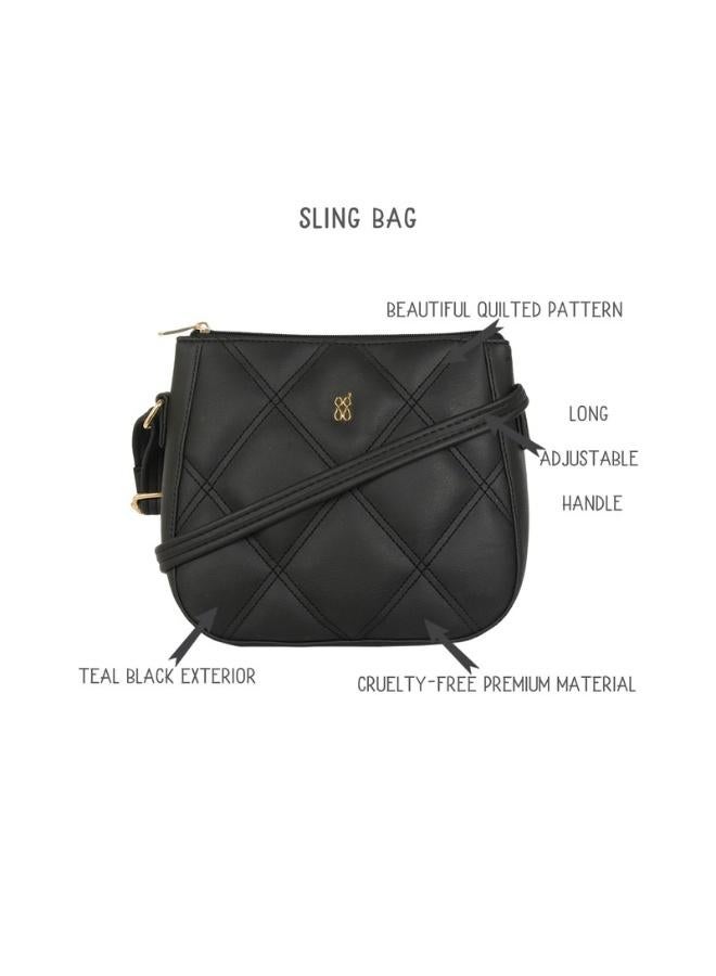 Baggit Women Black Sling Bag Small Size | Ladies Stylish Casual Cross Body Purse Handbag - Image 2