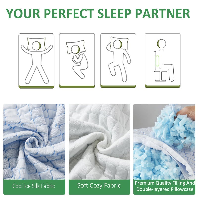 Gehannah Travel Pillow - Large 2 Pack Compressible Camping Pillow for Sleeping - Shredded Memory Foam with 2 Storage Bags - Supportive for Adults, Kids, Outdoor, Backpacking, Hiking Gear - Image 4