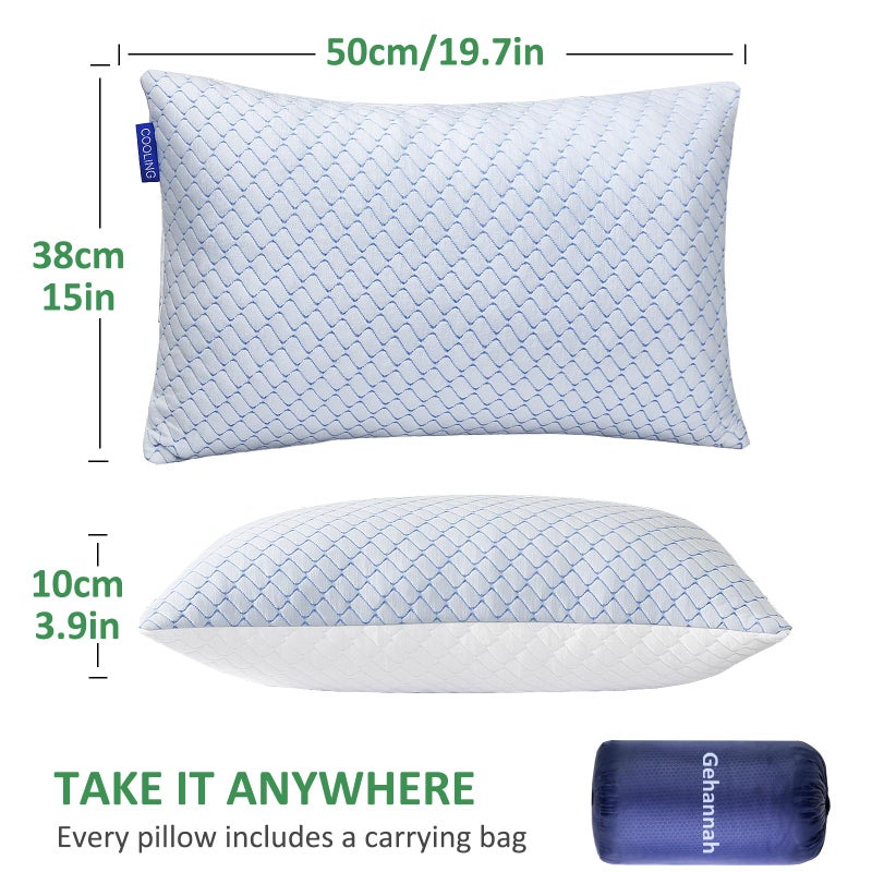Gehannah Travel Pillow - Large 2 Pack Compressible Camping Pillow for Sleeping - Shredded Memory Foam with 2 Storage Bags - Supportive for Adults, Kids, Outdoor, Backpacking, Hiking Gear - Image 5