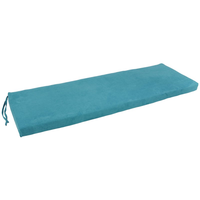 Blazing Needles Microsuede Bench Cushion, 60" x 19", Aqua Blue - Image 5