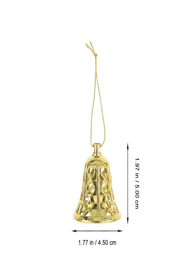 VOSCHOIX 12pcs Christmas Hanging Bells for Decoration, Plastic Gold Bell Ornaments, Christmas Bells with Ropes for Xmas Tree and Holiday Party Decor - Image 3