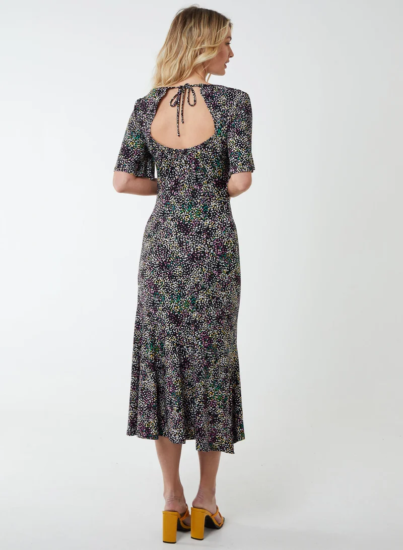 Blue Vanilla Angel Sleeve Tiered Midi Dress