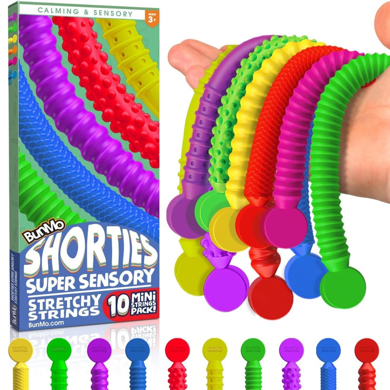 BUNMO Kids Easter Basket Stuffers Sensory Stretchy Strings for Toddlers 3 Stimulating Fidget Toys for Toddlers Easter Basket Stuffers for Kids NonMouthable 3 Mini Sensory 10 Pack - Image 3