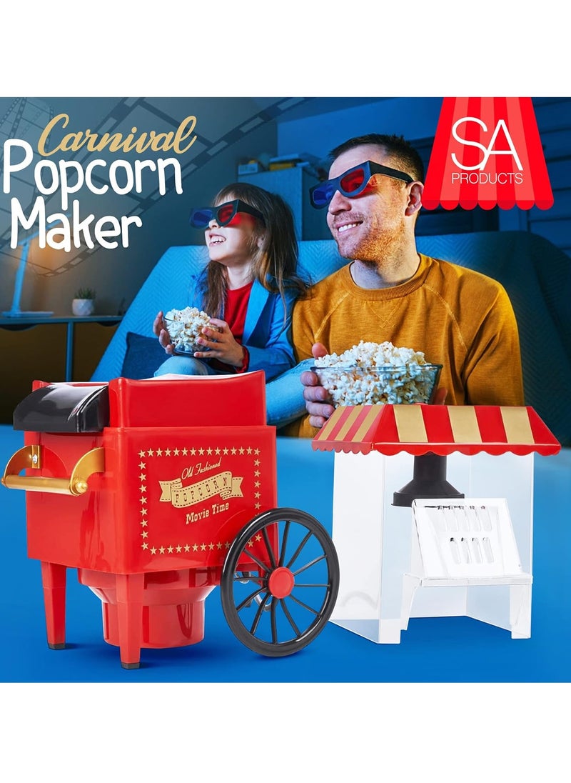 ELTRAZONE Carnival Popcorn Maker – Vintage-Style Hot Air Popcorn Machine for Healthy Homemade Popcorn, Perfect for Movie Nights  - Image 4
