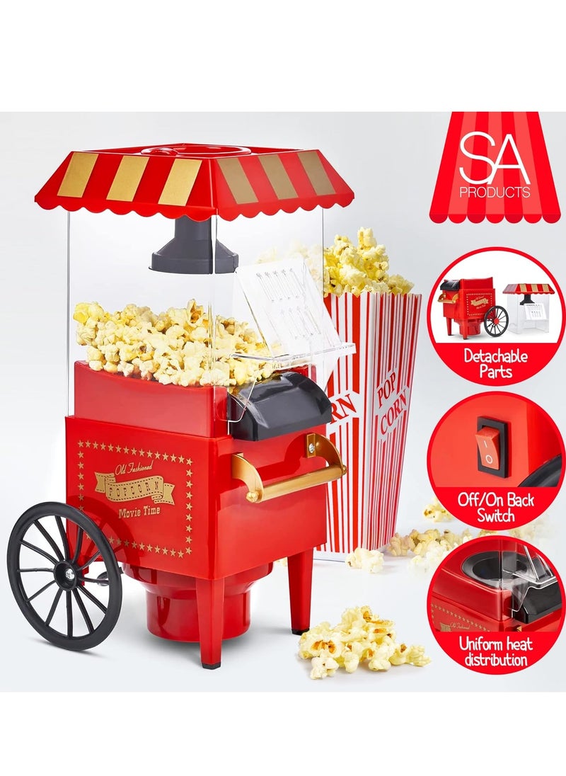 ELTRAZONE Carnival Popcorn Maker – Vintage-Style Hot Air Popcorn Machine for Healthy Homemade Popcorn, Perfect for Movie Nights  - Image 5