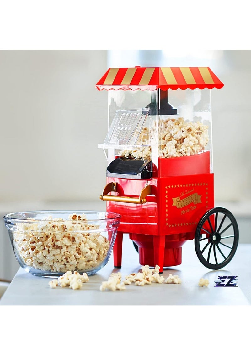 ELTRAZONE Carnival Popcorn Maker – Vintage-Style Hot Air Popcorn Machine for Healthy Homemade Popcorn, Perfect for Movie Nights  - Image 1