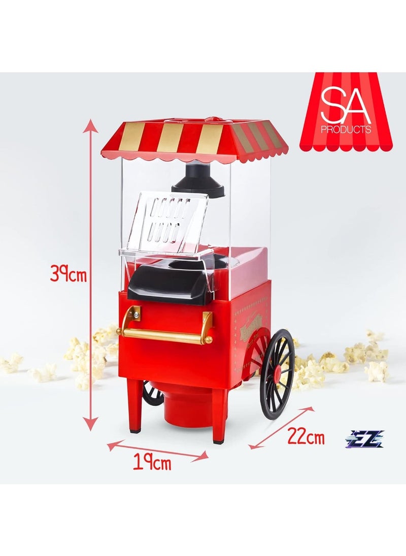 ELTRAZONE Carnival Popcorn Maker – Vintage-Style Hot Air Popcorn Machine for Healthy Homemade Popcorn, Perfect for Movie Nights  - Image 3