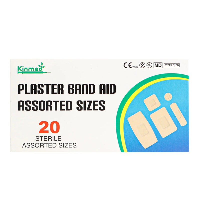 Kinmed Adhesive Wound Plasters Assorted Sizes - 20 Plasters