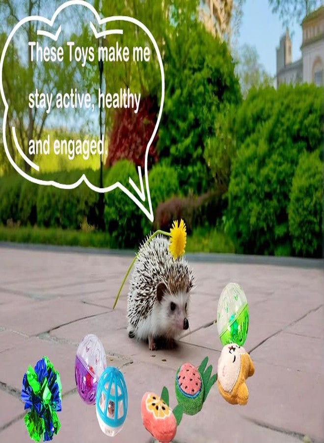 Fejapa 10 Pcs Hedgehog Pet Toys Small Animal Accessories for Hedgehogs Enrichment Toys Cage Ball Bell Toy Hedgehog Supplies Exercies Interactive Plush Toy - Image 4