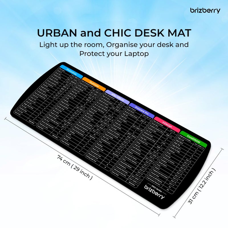 ARTBRIZ ® Brizberry Extended Mouse Pad, Desk Mat, 740mm x 310mm x 3mm Large Printed Premium Anti Skid Rubber Base for Desktop Laptop Keyboard (DM Design 27) - Image 4