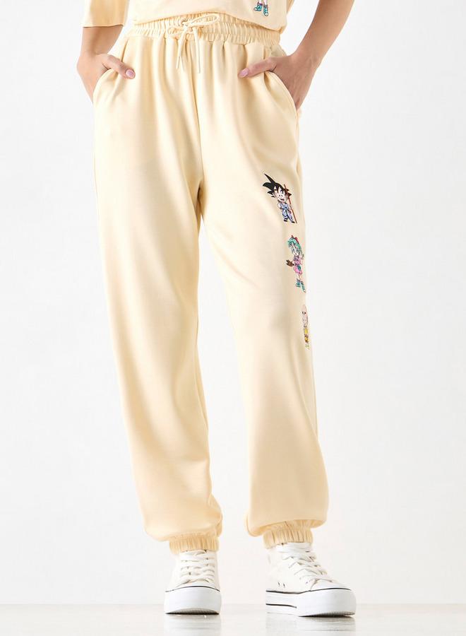 SP Characters Dragon Ball Z Print Joggers with Drawstring Closure and Pockets - Image 1