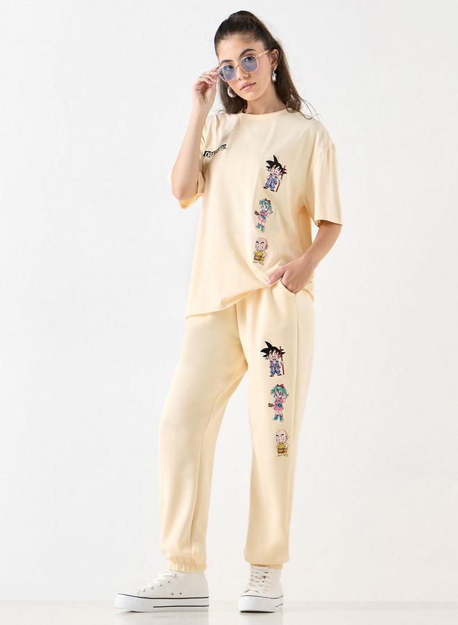 SP Characters Dragon Ball Z Print Joggers with Drawstring Closure and Pockets - Image 2