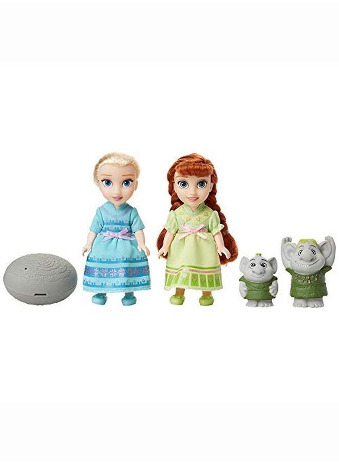 Disney FROZEN - Frozen Petite Anna & Elsa Dolls With Surprise Trolls Gift Set Each Doll Is Approximately 6 Inches Tall Includes 2 Troll Friendsperfect For Any Frozen Fan! - Image 1
