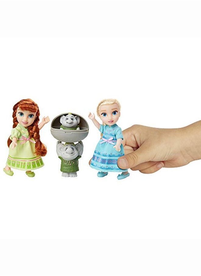 Disney FROZEN - Frozen Petite Anna & Elsa Dolls With Surprise Trolls Gift Set Each Doll Is Approximately 6 Inches Tall Includes 2 Troll Friendsperfect For Any Frozen Fan! - Image 1