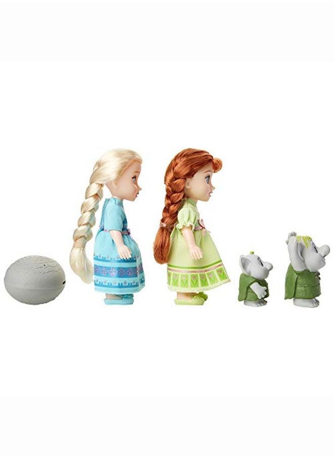 Disney FROZEN - Frozen Petite Anna & Elsa Dolls With Surprise Trolls Gift Set Each Doll Is Approximately 6 Inches Tall Includes 2 Troll Friendsperfect For Any Frozen Fan! - Image 1