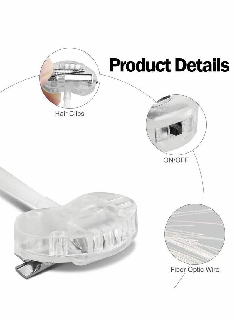 Excefore أضواء LED للشعر، 12 قطعة من مشابك الشعر المضيئة المصنوعة من الألياف البصرية LED، ألعاب مضيئة LED وامضة  - Image 5