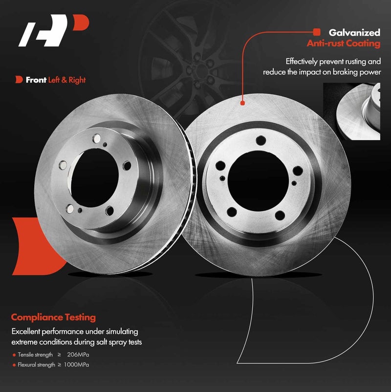 A-Premium 13.92 inch (353mm) Front Vented Disc Brake Rotors Compatible with Select Toyota and Lexus Models - Land Cruiser 2016-2021, Sequoia 2008-2021, Tundra 2007-2021, LX570 2016-2020, 2-PC Set - Image 2