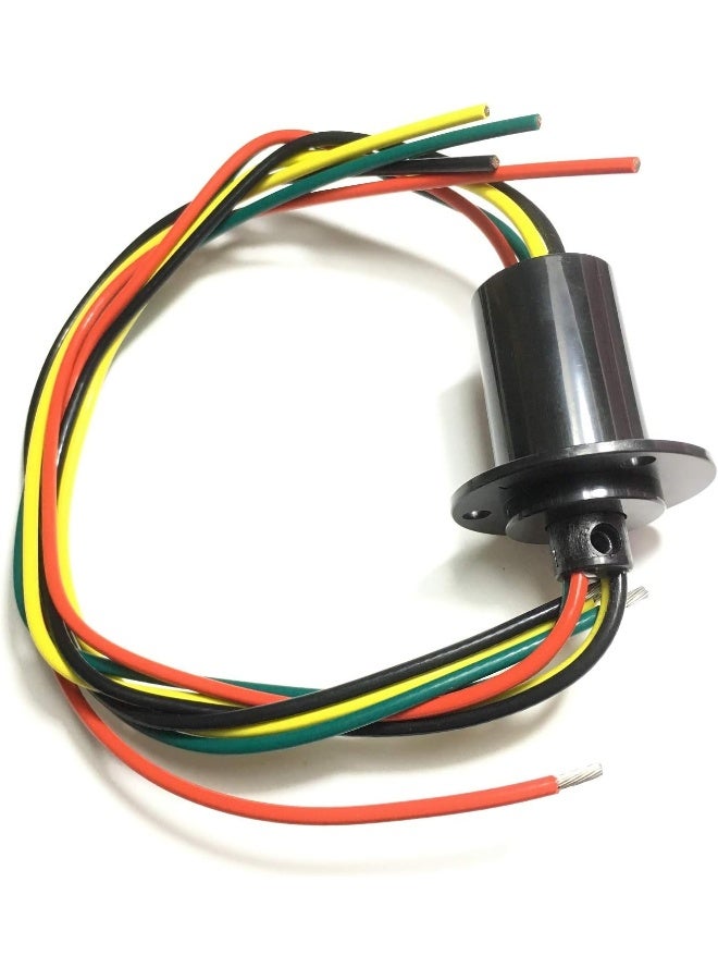 Taidacent Taidacent 3 Wires 4 Wires 5A 10A 15A 30A Electrical Slip Ring Collector Ring Rotary Electrical Contact Joint Rotary Connector Commutator (4 Wires 30A Diameter 31mm)  - Image 4
