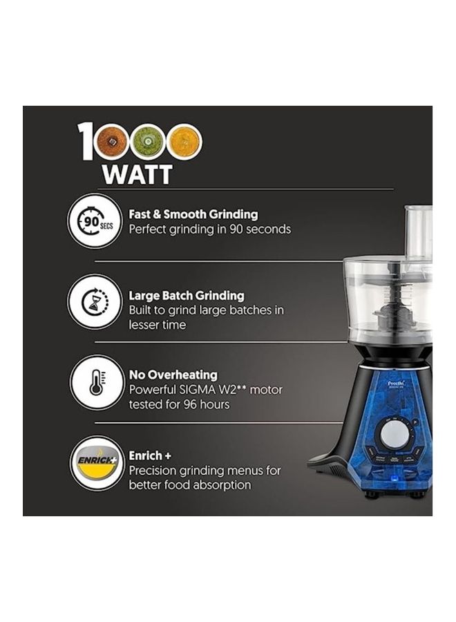 Preethi Mg-255 Mixer Grinder, 4 Jars - Super Extractor Juicer Jar, Master Chef Food Processor Jar 1000 W Zodiac 2 Black - Image 5