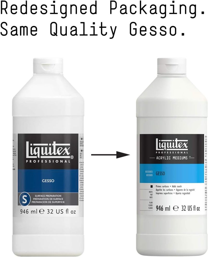 Liquitex Professional Acrylic Gesso Surface Prep - White, 32 oz (946 ml) - Image 2