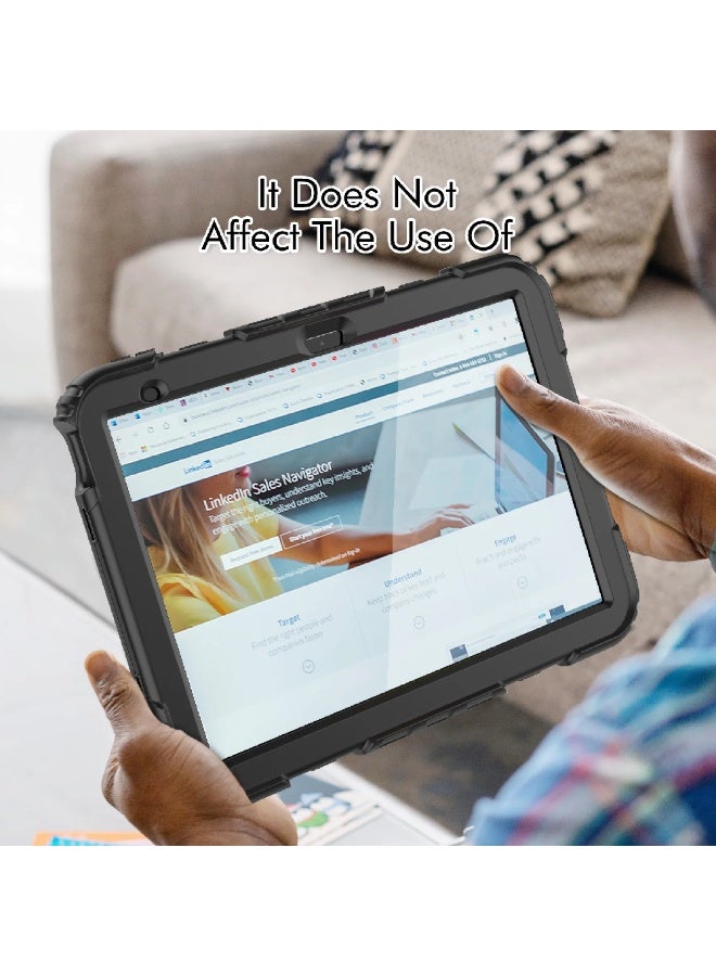 زومي غطاء iPad الجيل العاشر مع واقي شاشة مدمج، غطاء مقاوم للصدمات ومتينة مع حامل قلم، حزام كتف وحزام يد دوار/حامل لجهاز iPad 10.9" الجيل العاشر 2022، أسود - Image 2