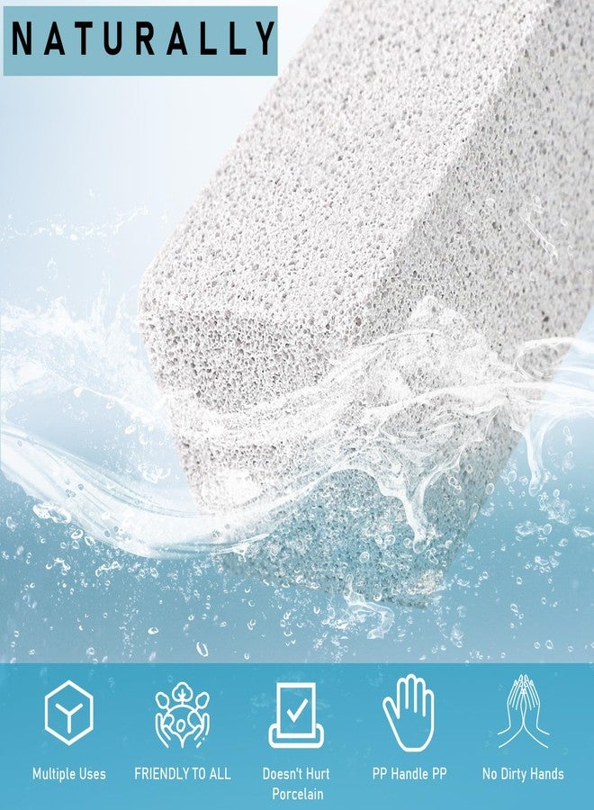 ddLUCK 2 Pack Pumice Cleaning Stone with Handle, Toilet Bowl Cleaner Toilet Brush with Non-Slip Long Plastic Handle for Kitchen/Bath/Pool/Household Cleaning （White） - Image 5