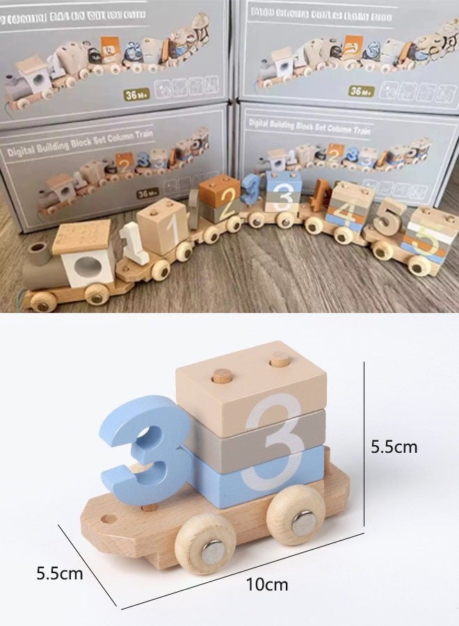 Digital Train Wooden Toy   Children's Assembly Blocks   Educational Toy for Kids  - Image 3