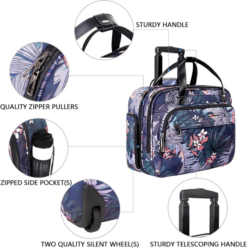 VANKEAN Rolling Laptop Case with Wheels, Premium Rolling Travel Luggage Bag Fits Up to 15.6 Inch Laptop, Carry On Briefcase, Water-Proof, RFID Pockets, Black - Image 2
