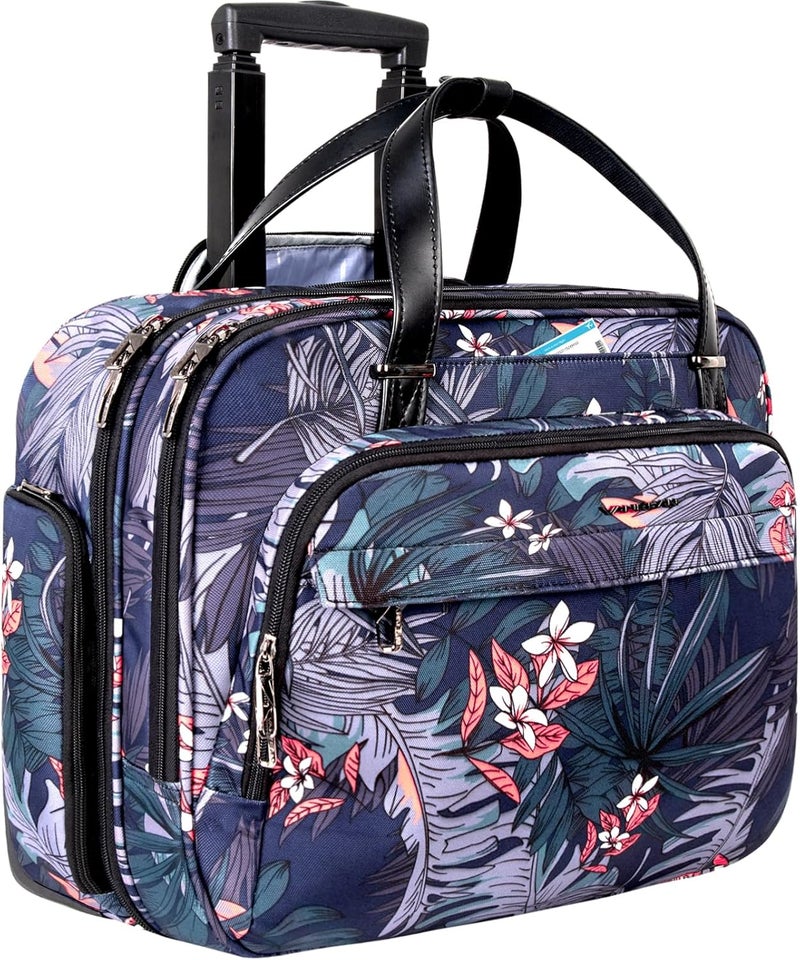 VANKEAN Rolling Laptop Case with Wheels, Premium Rolling Travel Luggage Bag Fits Up to 15.6 Inch Laptop, Carry On Briefcase, Water-Proof, RFID Pockets, Black - Image 1