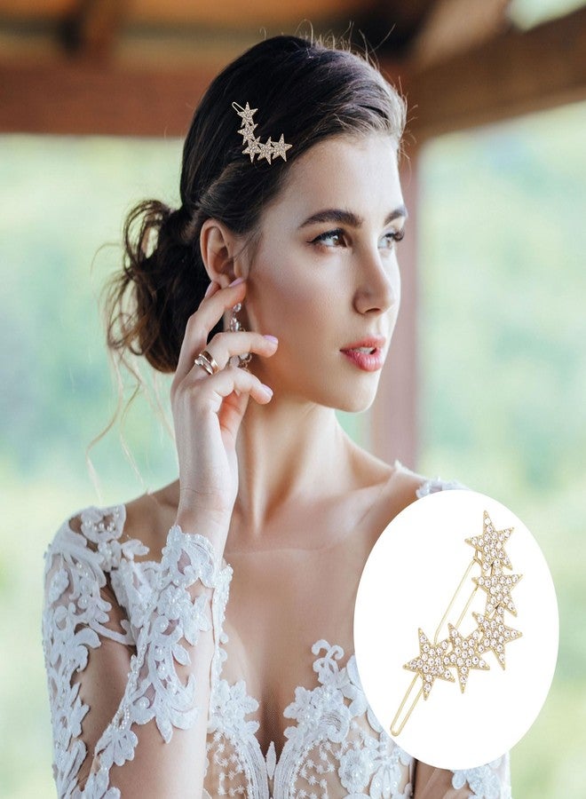 Mxxipp 2pcs Star Hair Pin for Women, Sparkly Rhinestone Hair Bang Clips, Non-Slip Shiny Star Hair Barrette Accessories for Long Short Straight Curly Hair- Gold - Image 4