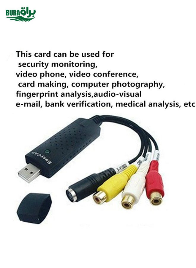 BURAQ Portable USB 2.0 Video + Audio RCA Female to Female Connector for TV / DVD / VHS Support Vista 64 / win 7 / win 8 / win 10 / Mac OS  - Image 5
