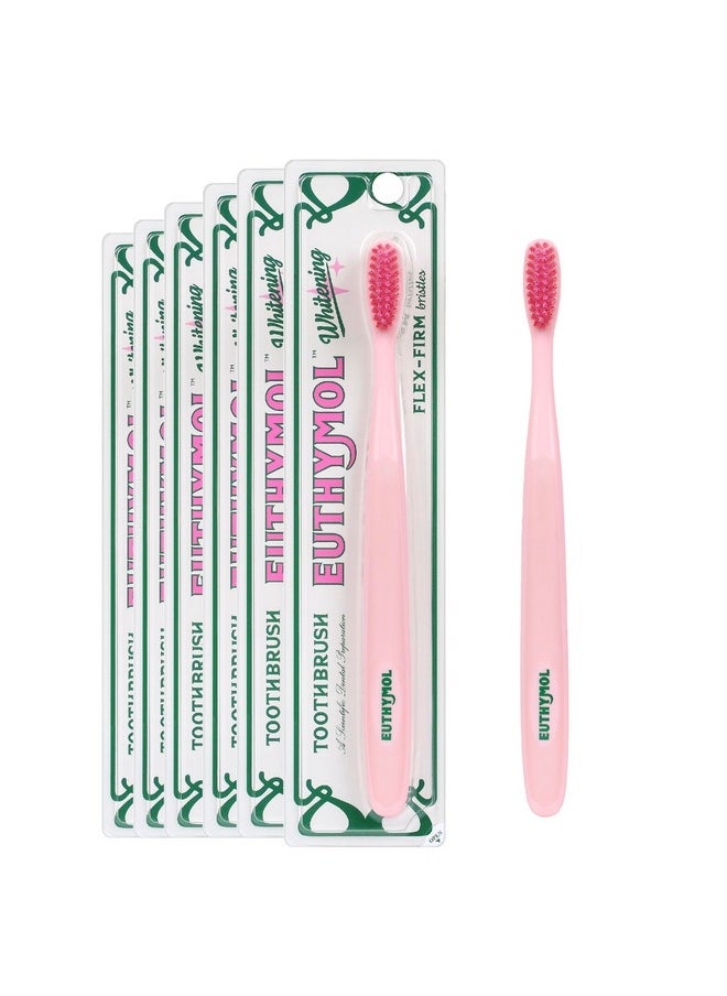 Euthymol Euthymol Whitening Toothbrush (Pink, 6 Count) - Premium Soft Dual-Tension Bristles. Advanced Plaque Removal, Stain Reduction.  - Image 1