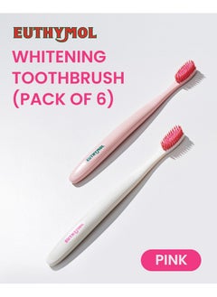 Euthymol Euthymol Whitening Toothbrush (Pink, 6 Count) - Premium Soft Dual-Tension Bristles. Advanced Plaque Removal, Stain Reduction.  - Image 2