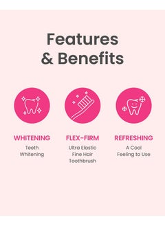 Euthymol Euthymol Whitening Toothbrush (Pink, 6 Count) - Premium Soft Dual-Tension Bristles. Advanced Plaque Removal, Stain Reduction.  - Image 3