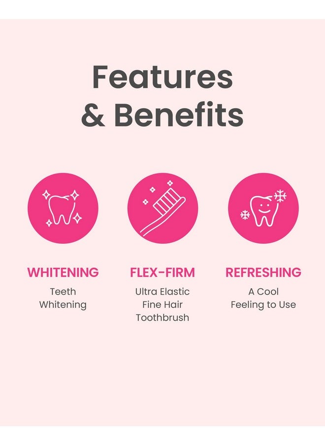 Euthymol Euthymol Whitening Toothbrush (Pink, 6 Count) - Premium Soft Dual-Tension Bristles. Advanced Plaque Removal, Stain Reduction.  - Image 3