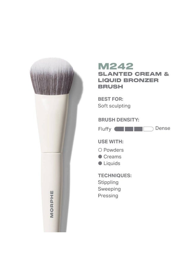 Morphe M242 Slanted Cream & Liquid Bronzer Brush - Image 3