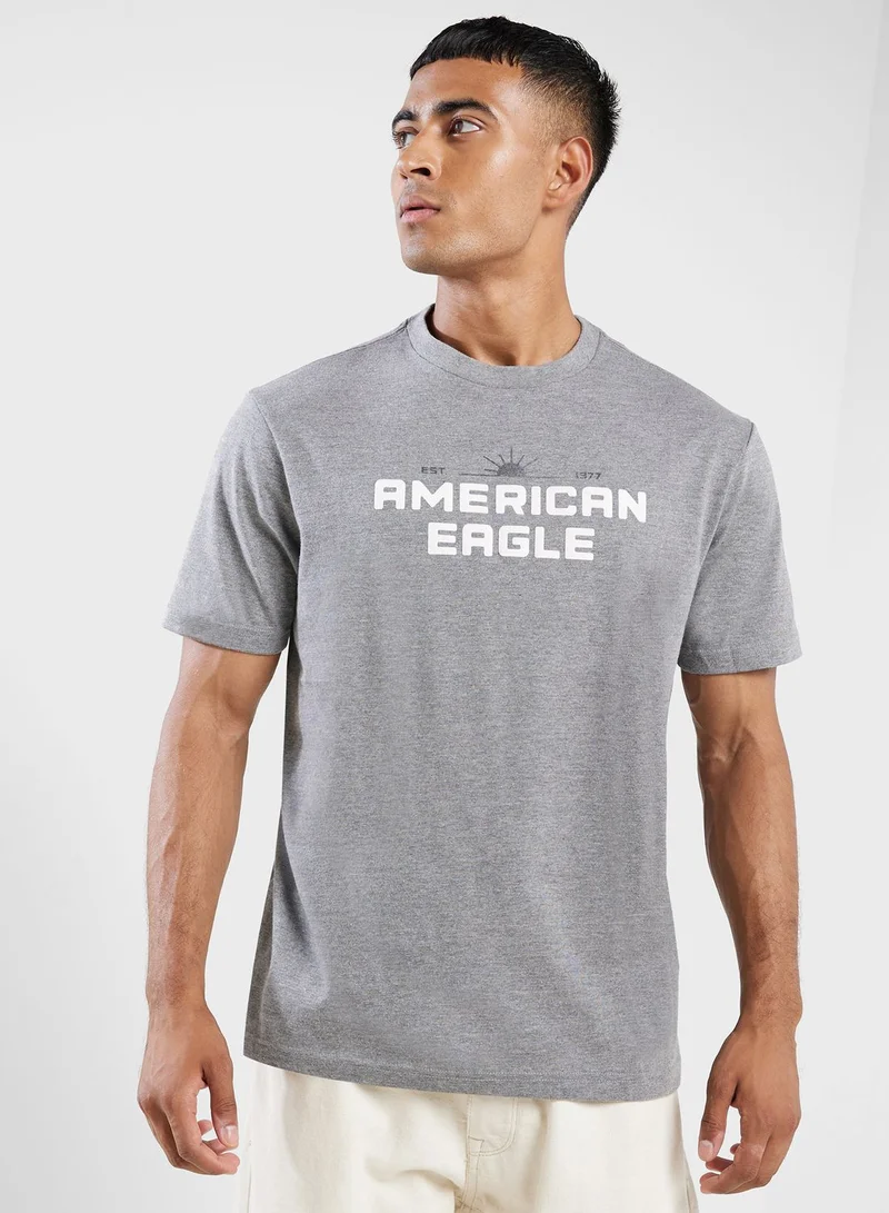 American Eagle Logo Detail Crew Neck T-Shirt