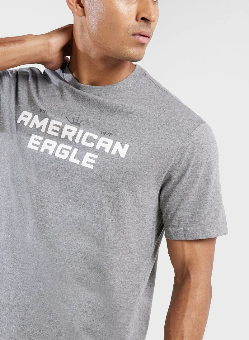 American Eagle Logo Detail Crew Neck T-Shirt