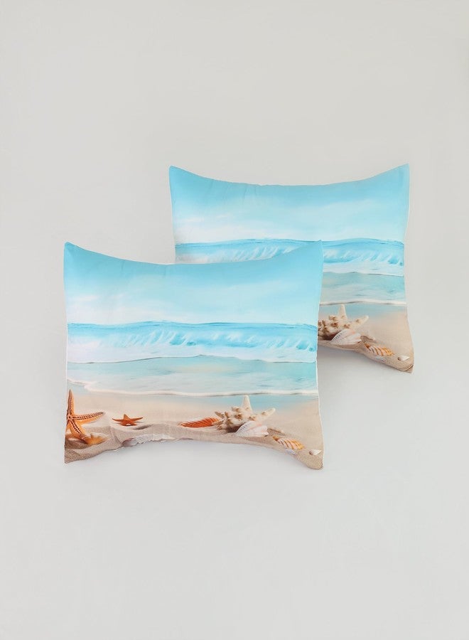 FUYEUN Beach Comforter Set Queen, Ocean Hawaiian Starfish Bedding for Boys Girls Women Teen Bedroom, Coastal Nature Theme Pattern Qulit Sets, 1 Comforter, 2 Pillowcases, Blue Home Decor - Image 5