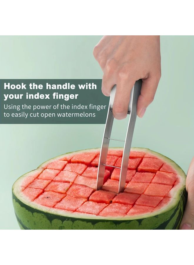 Watermelon Cutter With 2 Forks 304 Stainless Steel Quick Easy Cutting For Perfect Cubes - Image 5