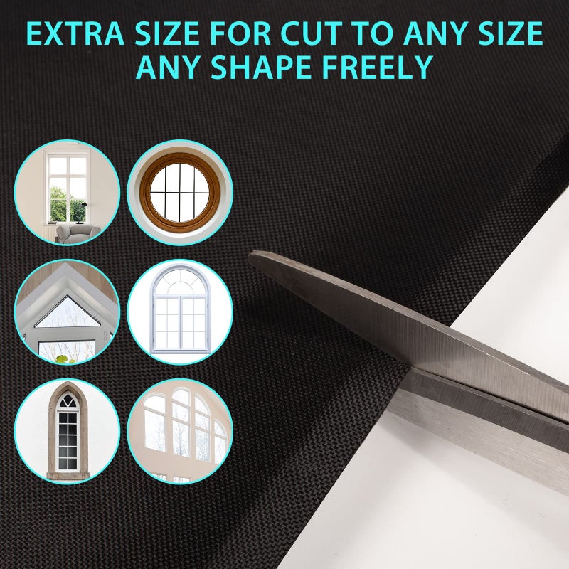 BCJJ 100% Portable Blackout Curtains - (157"" x 59"") Blackout Shades Cut to Size  Black Out Blinds for Window with Strong Hook & Loop Tabs  Travel Temporary Blackout Blinds for Nursery  Bedroom & Car - Image 4