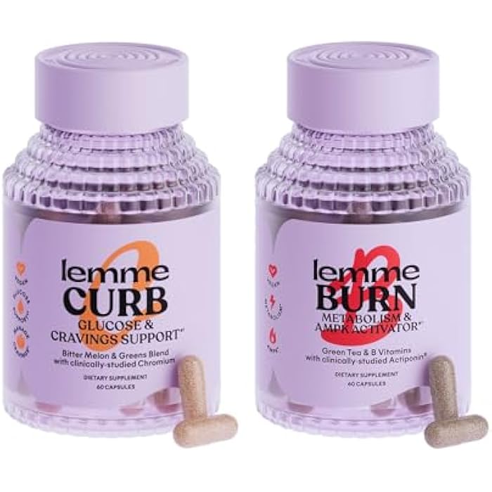 Lemme كرب وحرق - دعم الأيض والرغبات وإدارة الوزن مع الكروم بيكولينات المدروسة سريرياً، جينوسيتما، القرفة، الشاي الأخضر، فيتامين ب6 وب12 - خالي من الغلوتين، 60 حبة - Image 1