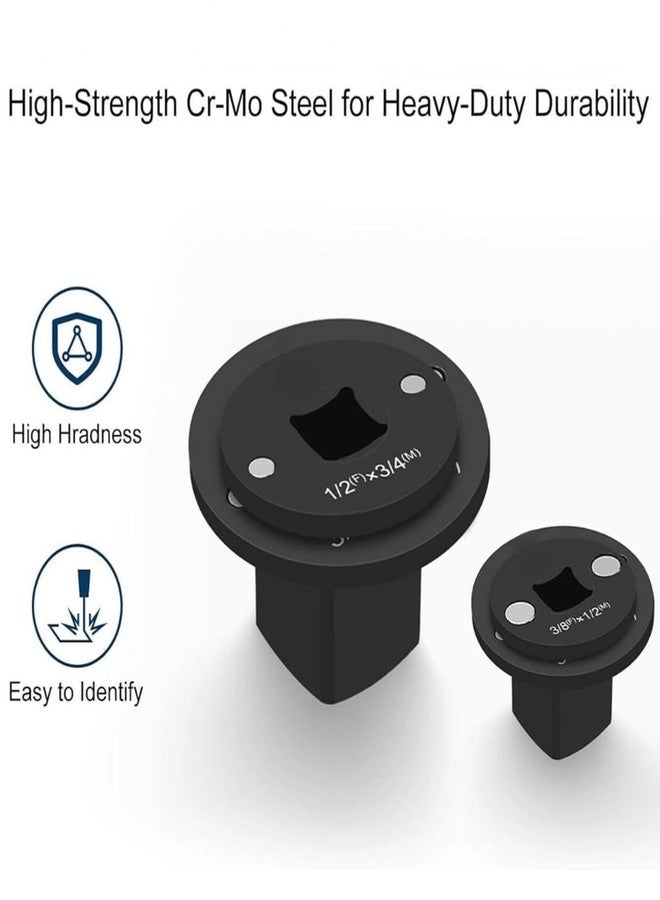 POCREATION 4Pcs Low Profile Impact Socket Adapter Set, Impact Grade Convertor, Low Profile Socket Adapter 1inx3/4in, 3/4inx1/2in, 1/2inx3/8in, 3/8inx1/4in - Image 4