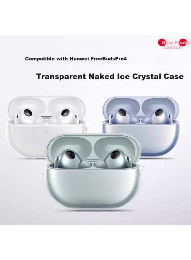 Hotfire Transparent Silicone Soft Shell Protective Case For Huawei Freebuds Pro4 Bluetooth Earphones Storage Box, Full Coverage Anti-drop Ultra-thin Protective Case With Lanyard - Image 1